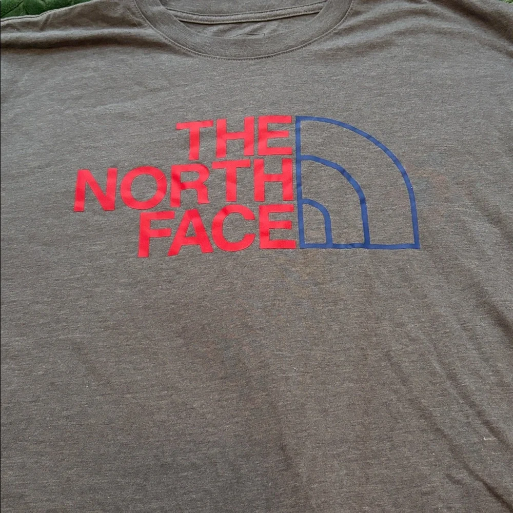 The North Face Tee Shirt Large Spell Out Bluish Gray XXL - Picture 2 of 6